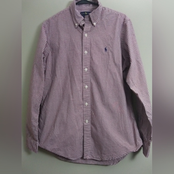 Ralph Lauren Button Up 100% Cotton Gingham Print Size Medium - Picture 1 of 5